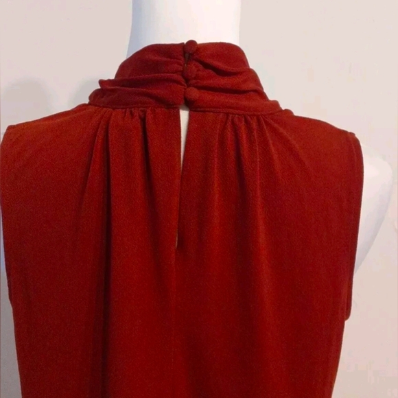 H & M Size S Rust Brown Twist-Neck Sleeveless Blouse - Picture 2 of 10